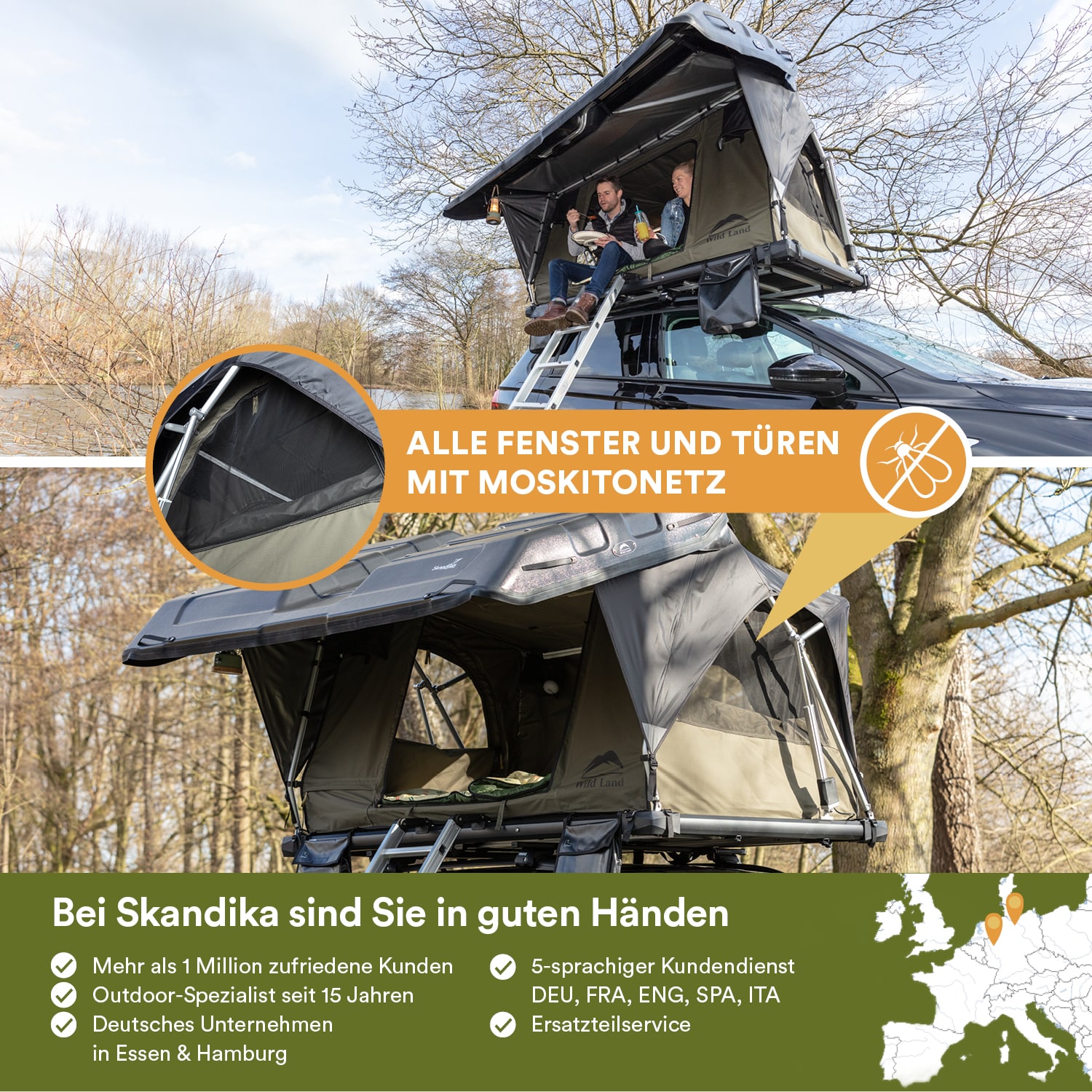 camping mit dachzelt Dachzelt Compact 1-2 Personen 42 KG