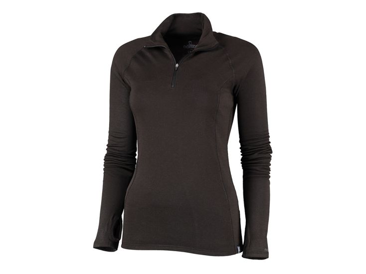 Nomad Rough Zip Damen Thermoshirt - Black