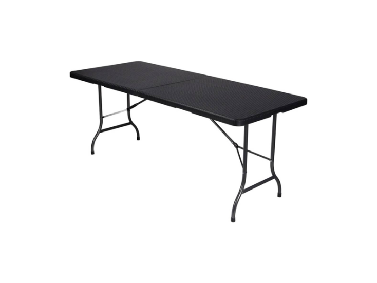 Perel 180 x 75 cm schwarzen Klapptisch