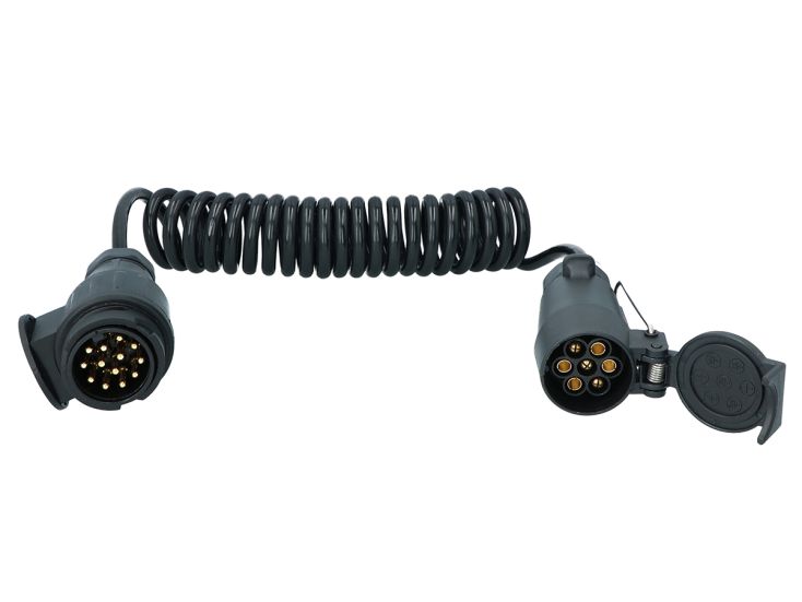 Carpoint 13p Stecker>7p Steckdose Spiral Verlängerungskabel
