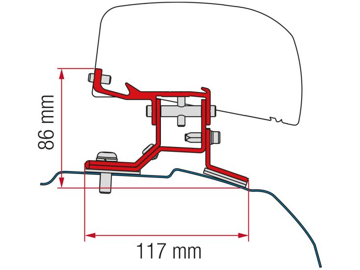 Fiamma Adapter F40Van Ford Custom L1