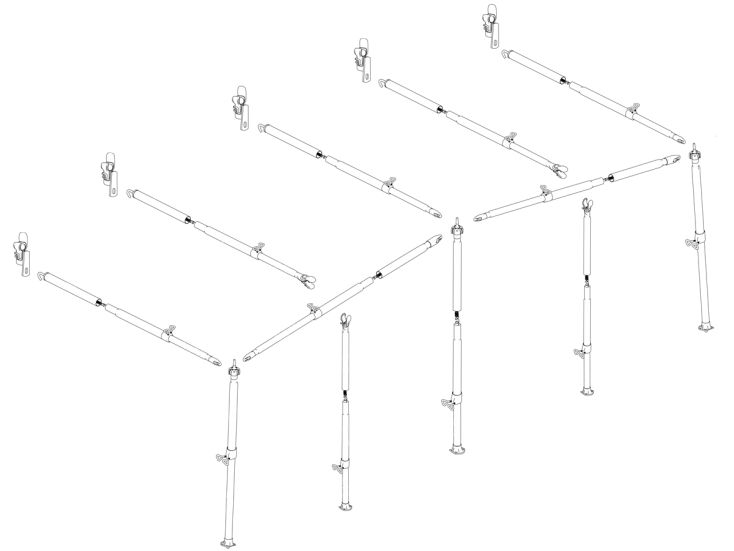 Isabella Eclipse MegaFrame G20/G21 Vorzeltvordach Gestänge Isabella Eclipse MegaFrame G20/G21 Vorzeltvordach Gestänge