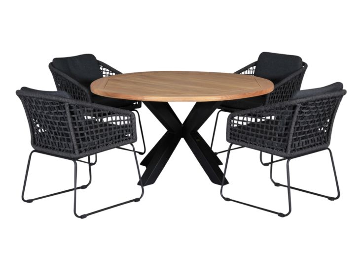 Outdoor Feelings Kentucky Cleveland Ø140 Diningset - Lava Grey