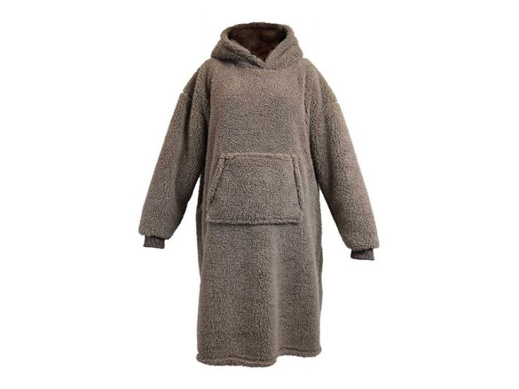 Unique Living Teddy Long oversized hoodie - Taupe