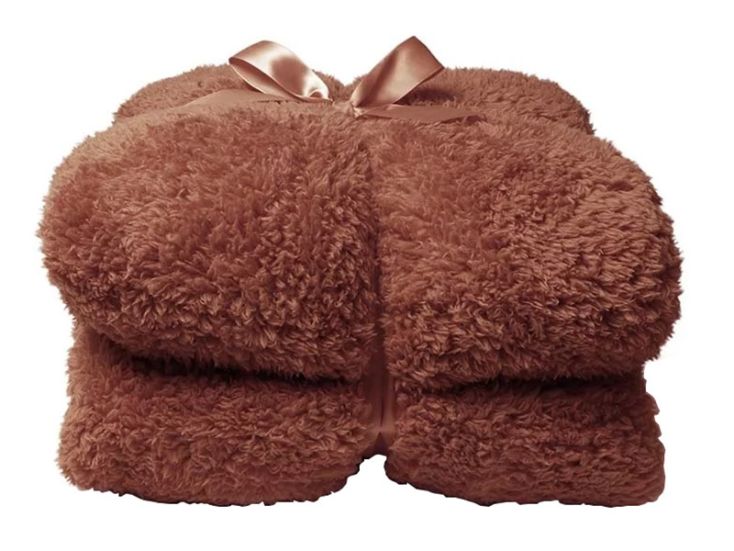 Unique Living Teddy plaid - Marsala