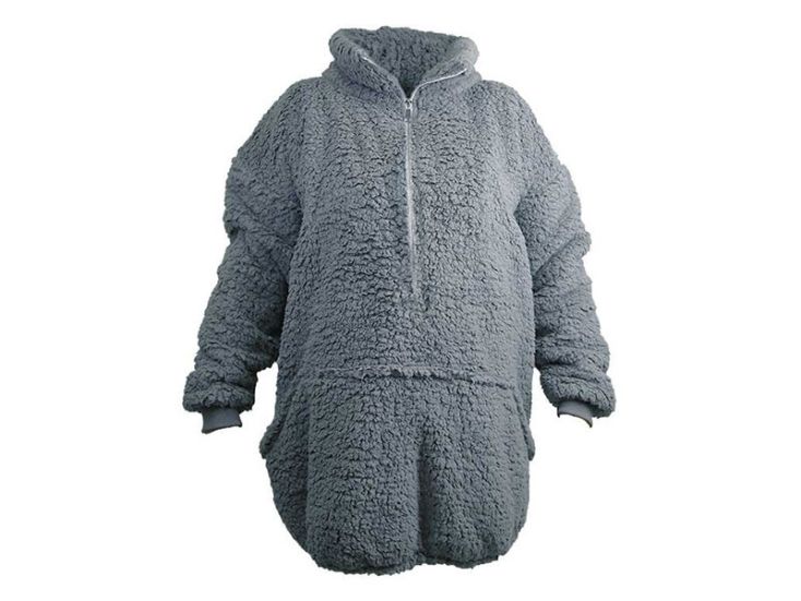 Unique Living Willow Long oversized Hoodie - Dark Grey