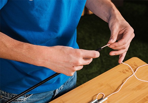 Zeltstange reparieren