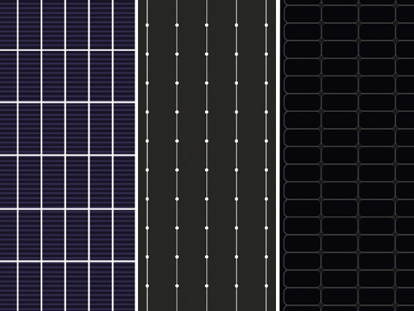 Polykristalline und monokristalline Solarpanels