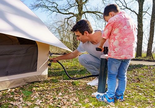 Aufbau aufblasbares Sahara Zelt