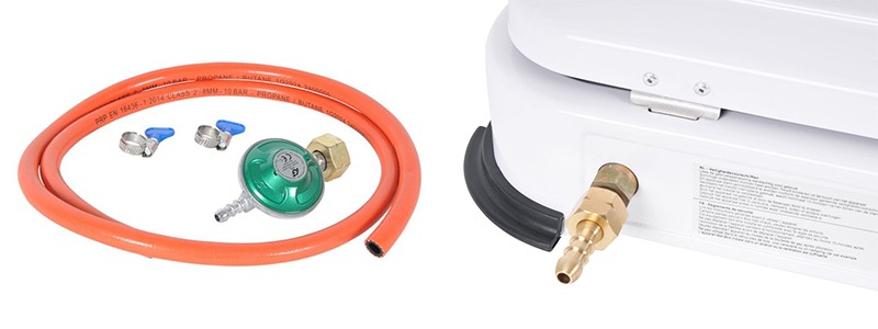 Schlauchtüllenanschluss Gasdruckregler-Set